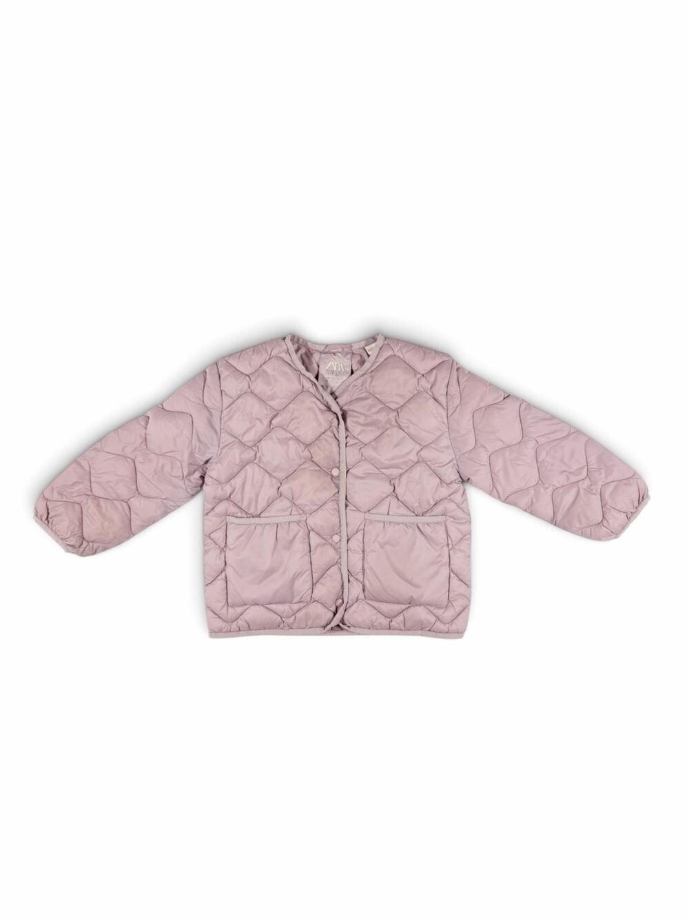 Zara Girls Quilted Puffer Jacket Mauve Purple 5-6 Years